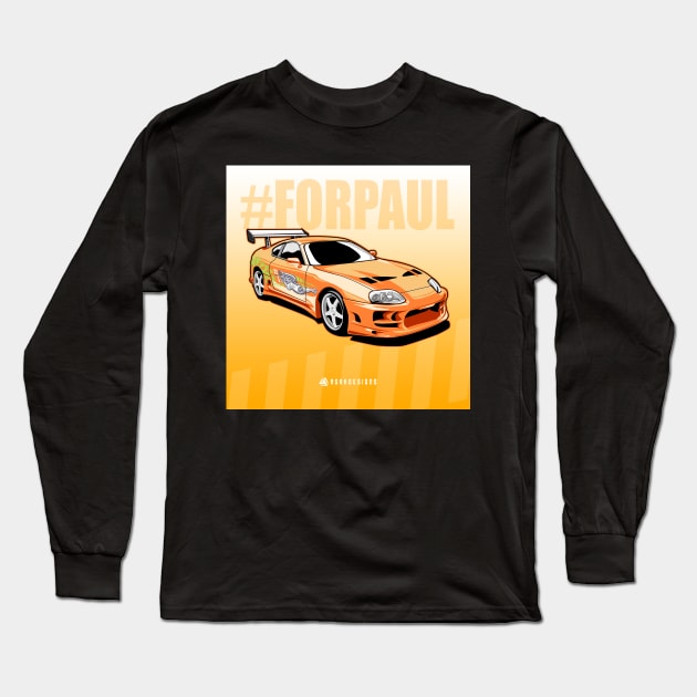 Brian's toyota supra from fast and furious 1 Long Sleeve T-Shirt by ASAKDESIGNS